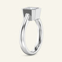 Angled side view of the Terra Asscher Heavy Bezel Diamond Ring in white gold, emphasizing the bold bezel and elegant shank profile.