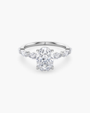 Vera Oval Half-Coverage Side Stone Diamond Ring