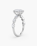 Vera Oval Half-Coverage Side Stone Diamond Ring