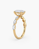 Vera oval lab-grown diamond ring, side profile
