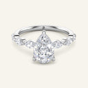 Vera Pear Half-Coverage Side Stone Lab Grown Diamond Ring