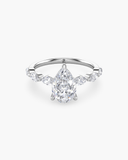 Vera Pear Half-Coverage Side Stone Diamond Ring