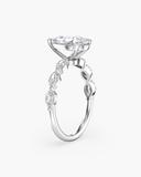 Vera Pear Half-Coverage Side Stone Diamond Ring