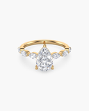Vera Pear Half-Coverage Side Stone Diamond Ring