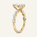 Vera Pear Half-Coverage Side Stone Lab Grown Diamond Ring