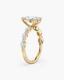Vera Pear Half-Coverage Side Stone Diamond Ring