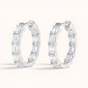 Carey Emerald Lab Diamond Huggie Hoop Earrings
