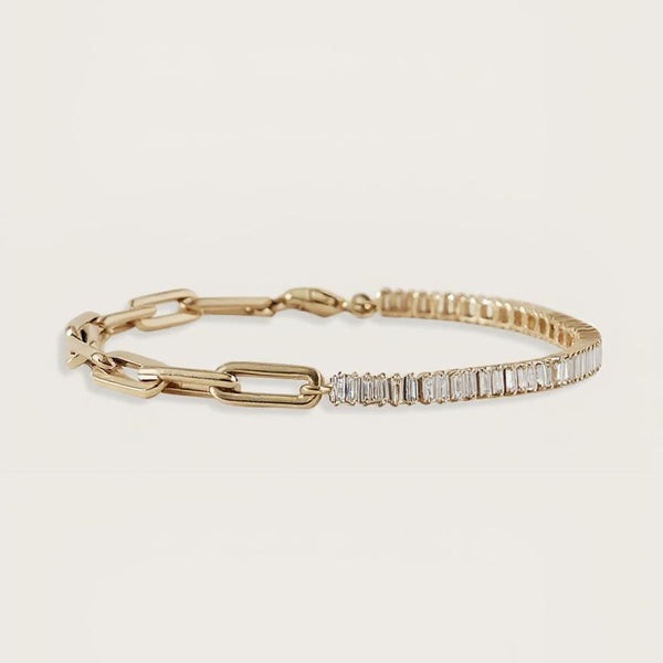 Harper Chain Link Baguette Tennis Lab Diamond Bracelet