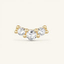 Pavé Lab Diamond Curved Bar Flat Back Stud Earring