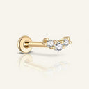 Pavé Lab Diamond Curved Bar Flat Back Stud Earring