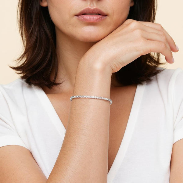 Ellis Round and Emerald Tennis Lab Diamond Bracelet