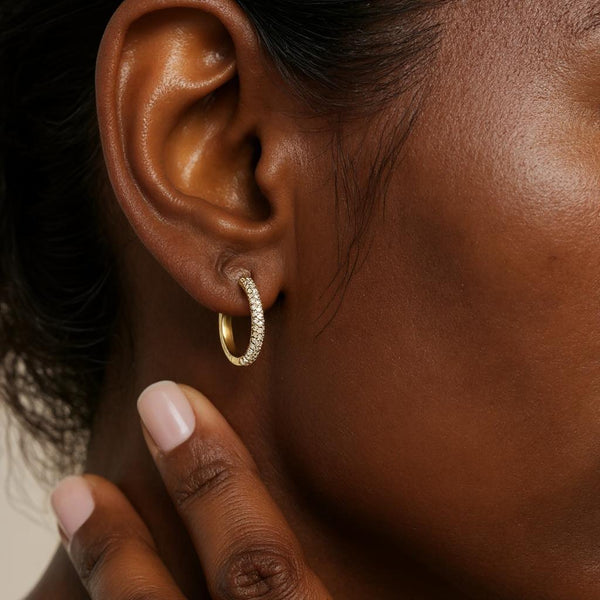 Joie Lab Diamond Tube Huggie Hoop Earrings