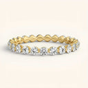 Juniper Lab-Grown Diamond Band in yellow gold with floating prong setting, featuring round-cut diamonds in a full eternity design.