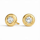 Maddy Lab Diamond Gold Button Stud Earrings (1 ctw)