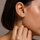 Maddy Lab Diamond Gold Button Stud Earrings (1 ctw)