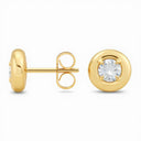 Maddy Lab Diamond Gold Button Stud Earrings (1 ctw)