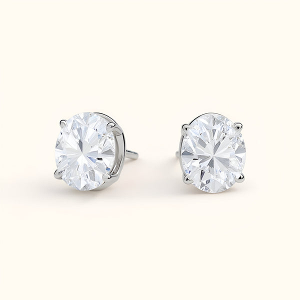 Oval Lab Diamond Four-Prong Stud Earrings (2 ctw)