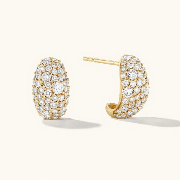 Quinn Lab Diamond Dome Pavé Huggie Earrings
