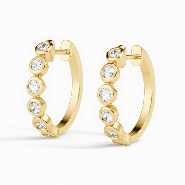 Reyna Lab Diamond Bezel Huggie Hoop Earrings