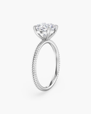 Bianca Cushion Ribbed Band Solitaire Diamond Ring