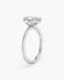 Bianca Oval Ribbed Band Solitaire Diamond Ring