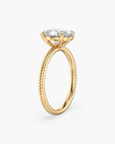 Bianca oval lab-grown diamond ribbed band ring, side profile