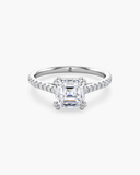 Cora Asscher Cathedral Pavé Solitaire Diamond Ring