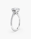Cora Asscher Cathedral Pavé Solitaire Diamond Ring
