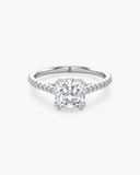 Cora Cushion Cathedral Pavé Solitaire Diamond Ring