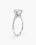 Cora Cushion Cathedral Pavé Solitaire Diamond Ring