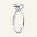 Cora Emerald Cathedral Pavé Solitaire Lab Grown Diamond Ring