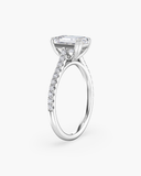 Cora Emerald Cathedral Pavé Solitaire Diamond Ring