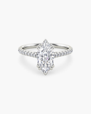 Cora Marquise Cathedral Pavé Solitaire Diamond Ring