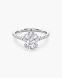 Cora Oval Cathedral Pavé Solitaire Diamond Ring