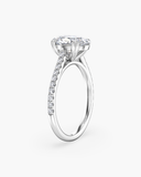 Cora Oval Cathedral Pavé Solitaire Diamond Ring