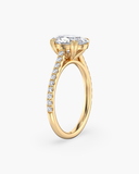 Cora oval lab-grown diamond pavé ring, side profile
