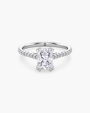 Cora Radiant Cathedral Pavé Solitaire Diamond Ring