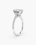 Cora Radiant Cathedral Pavé Solitaire Diamond Ring