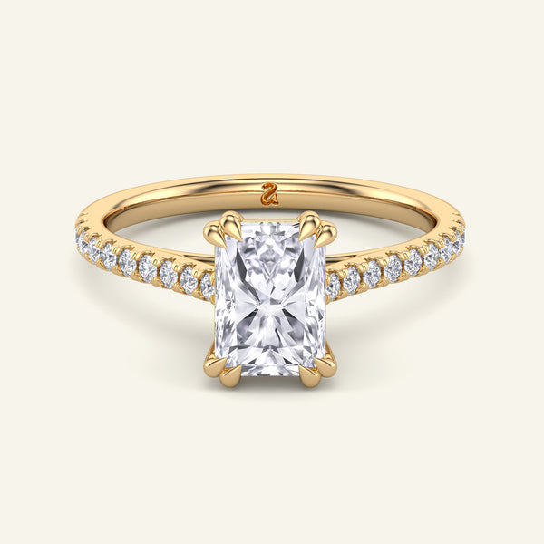 Cora Radiant Cathedral Pavé Solitaire Lab Grown Diamond Ring