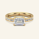 Vesper Emerald Baguette Channel-Set Lab Grown Diamond Ring