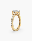 Vesper oval lab-grown diamond baguette ring, side profile