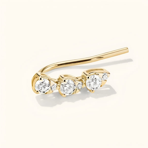 Rona Lab Diamond Pear Climber Stud Earring