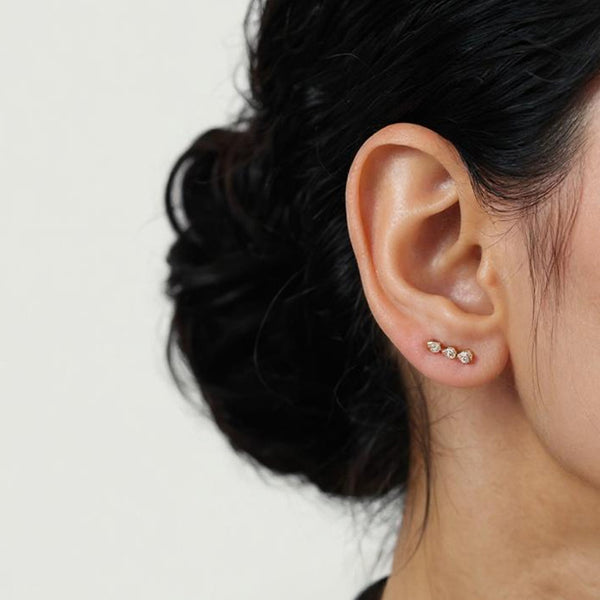 Rona Lab Diamond Pear Climber Stud Earring