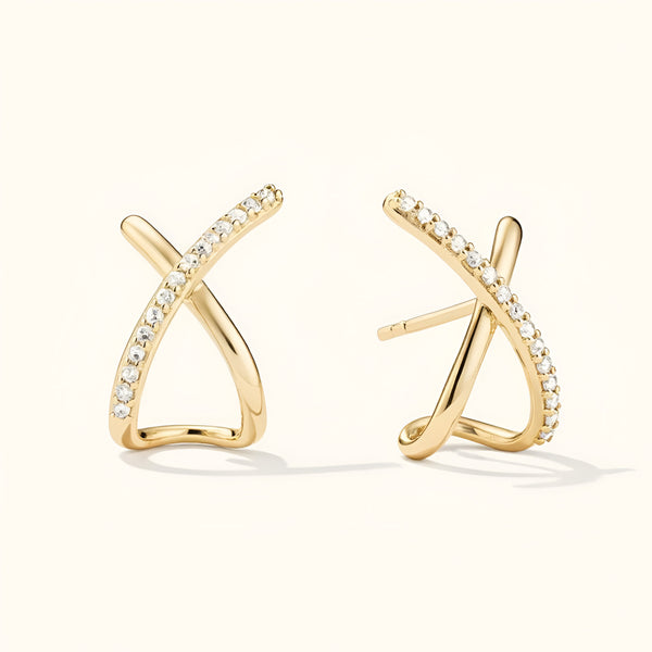 Theo Lab Diamond X Stud Earrings