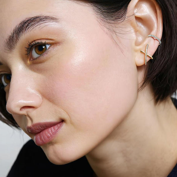 Theo Lab Diamond X Stud Earrings
