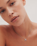 Alya Stone Margot Marquise X diamond necklace in solid gold — detail view