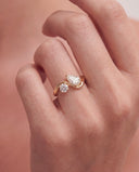 Nectar Round Pear Floating Toi et Moi Diamond Ring