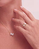 Nectar Round Pear Floating Toi et Moi Diamond Ring