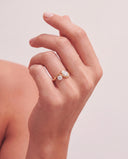 Nectar Round Pear Floating Toi et Moi Diamond Ring