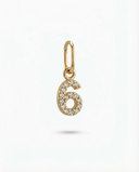 NUMBER '6' PAVÉ LAB GROWN DIAMOND CHARM